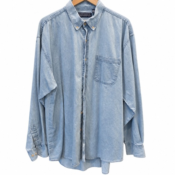100 Thieves Other - Vintage Newton Trading Co Denim Shirt XXL Light Wash 100% Cotton Button Down